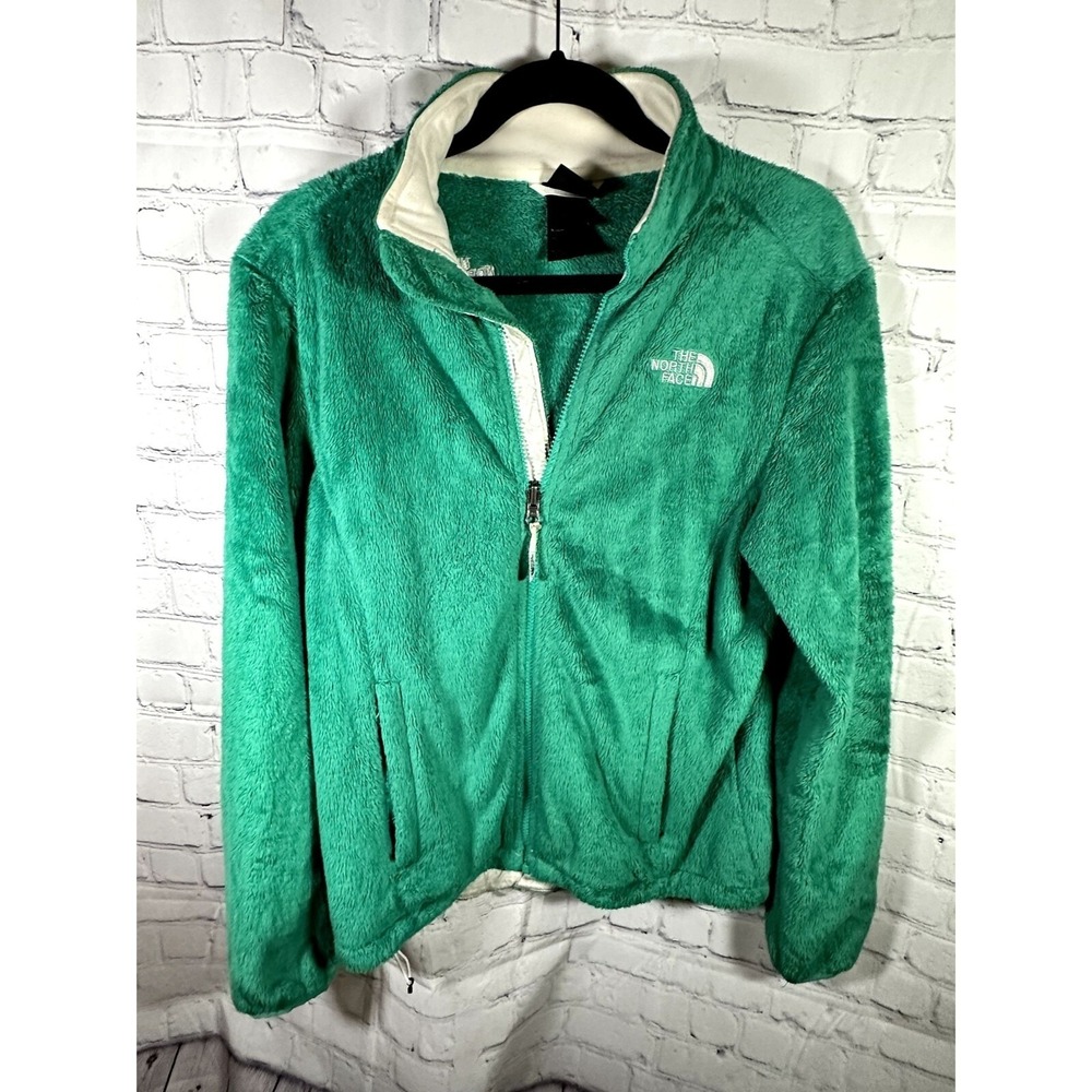 The North Face Osito Fleece Jacket Women Medium Green Full Zip Silken Raschel